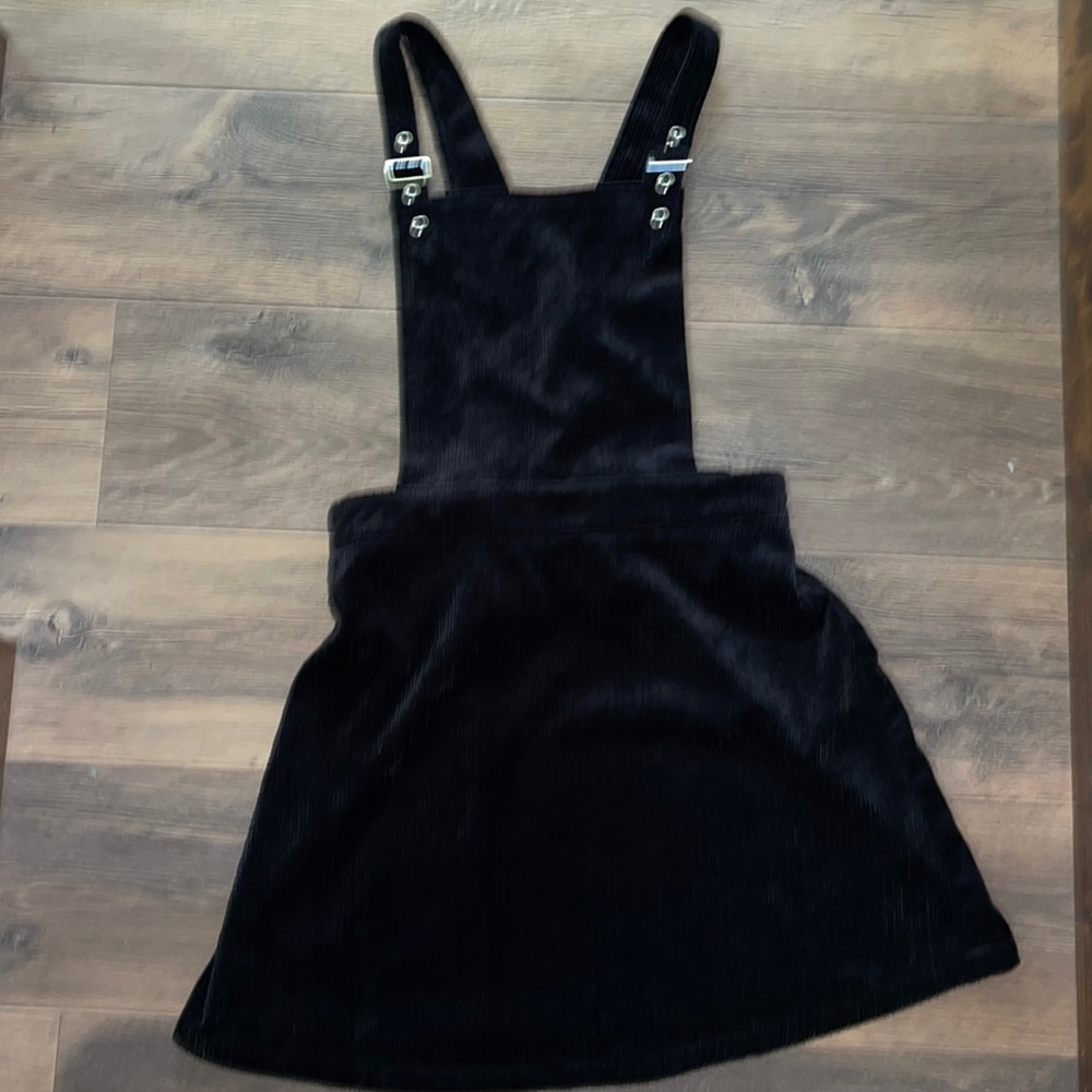 Stitch & Pine black velvet overall dress